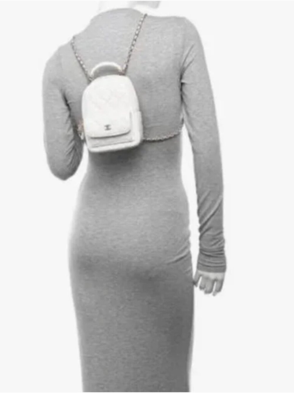 GWP CHANEL MAKE-UP QUILTED CREAM BACKPACK